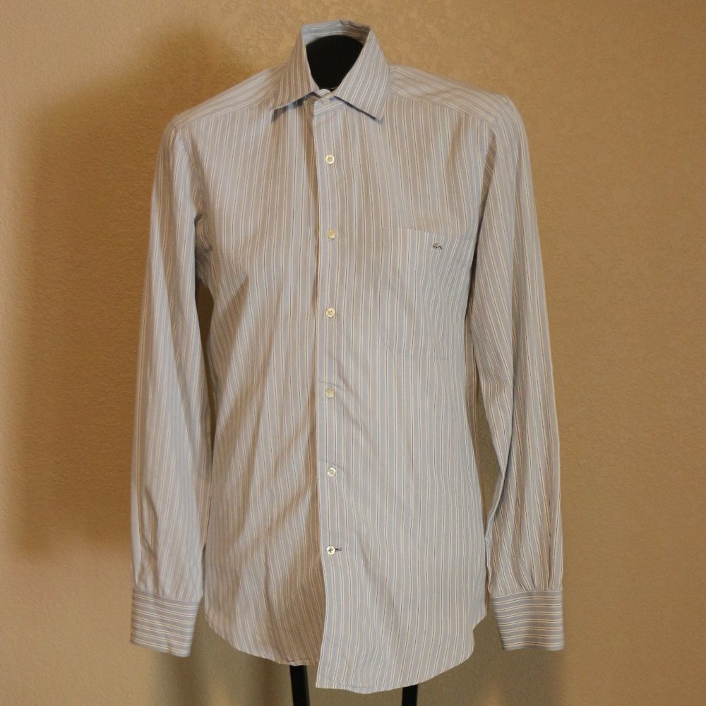 Lacoste Mens Size 38 Stripped Dress Shirt
